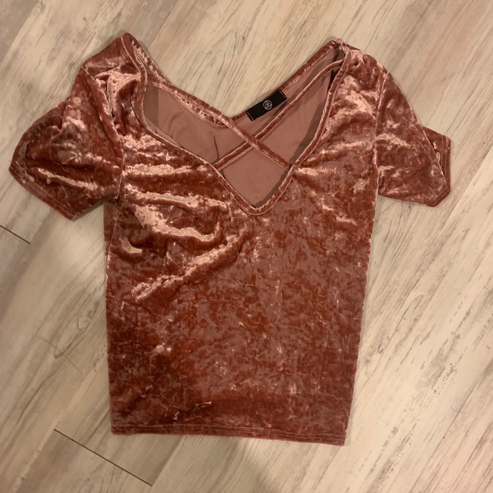 Velour short sleeve top